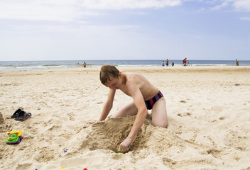 Teenager at beach