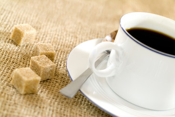 dynamic view of a cup of coffee