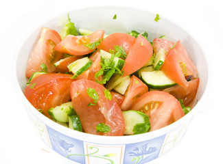 salad in bowl isolated