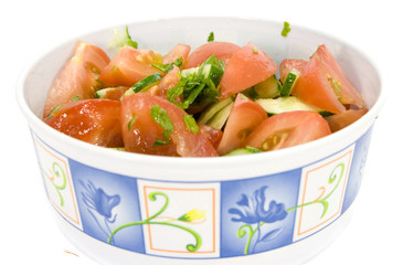 salad in bowl isolated