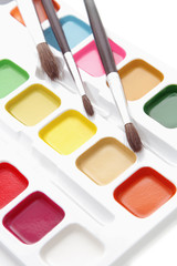 Paints and brushes