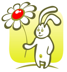 rabbit with flower
