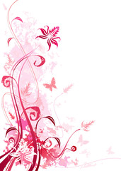 Pink color floral, vector illustration layered file.