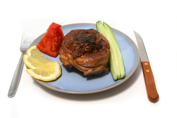 roasted turkey on color dish