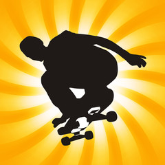 Adolescente haciendo piruetas con el monopatin © Pakmor