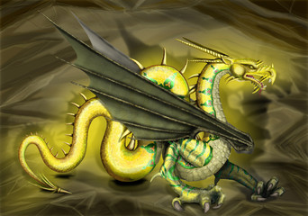 Illustration Golden Dragon