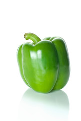 Single green sweet pepper