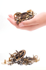 small parts of broken clock