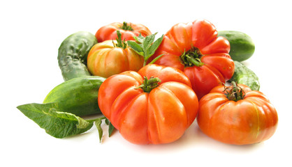 Tomatoes and cucumbers