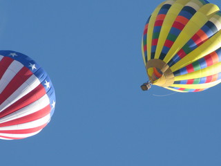 two hot air balloons zoomed