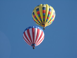 two hot air balloons