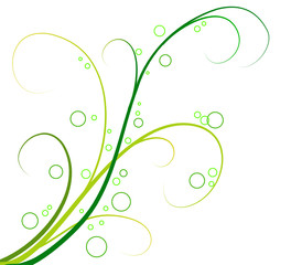 Fototapeta na wymiar vector illustration - green swirls