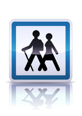 Panneau de signalisation promenade (reflet métal)