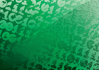 Abstract green background. Digits. Grunge.