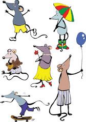 Lots of vector illustrations of funny mouse's