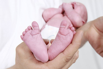 Babies feet taken closeup