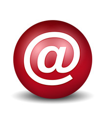 Fototapeta premium email address symbol - red