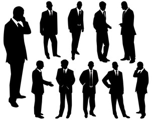 Collection of businessmen. A vector illustration