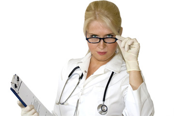 Young female doctor with a map © Capricornfoto