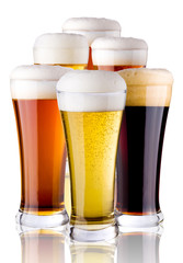 glasses with beer