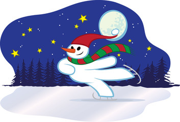 Snowman winter skating - Christmas
