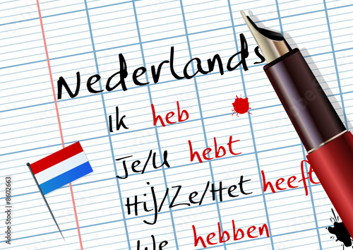 "Cours de néerlandais (conjugaison)" fichier vectoriel libre de droits