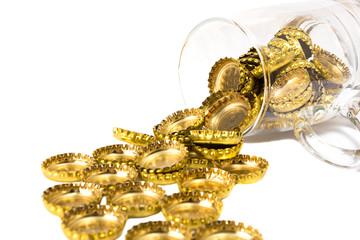 inverted cup and covers on whiet background