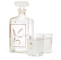 Decanter and glasses, isolated