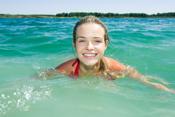 Swimming woman