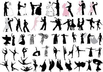 dancer silhouettes large set