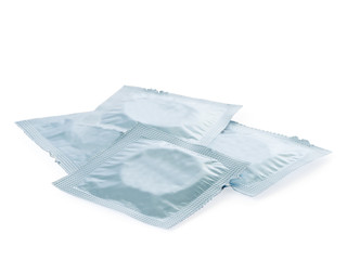 condoms pack isolated on a white background.