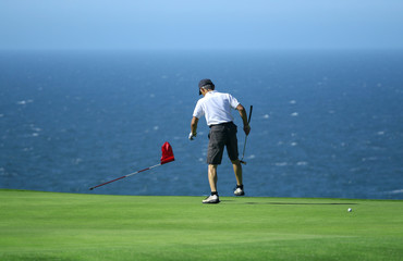 Obraz premium colère sur le golf