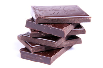 delicious chocolate close up isolated on white