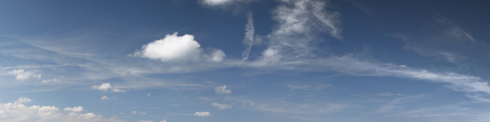 Sky Panorama with Puffy Clouds