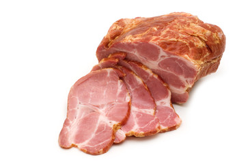 fresh ham on white background