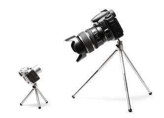 Two cameras big and small
