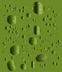 illustration with green drops