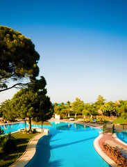 The hotel with a swimming pool