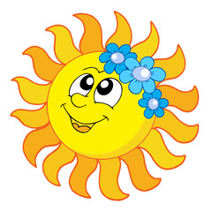 Smiling Sun with flowers