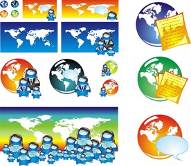 World Communication Business Icon Set