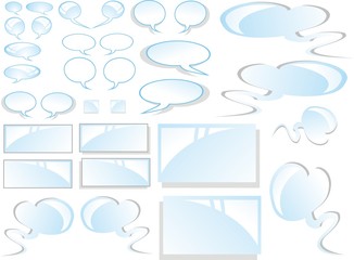 Comic Clouds and stickers Collection