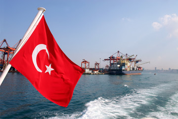 Turkish flag - obrazy, fototapety, plakaty