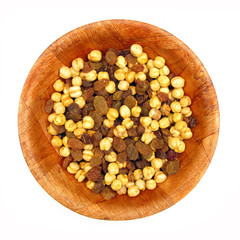 Raisins and chicpea snack