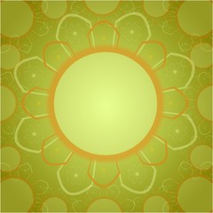 Green and Orange Floral Background Illustration