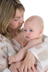 happy mother with baby