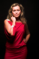 Beautiful girl in red dress