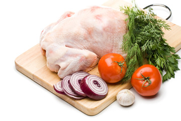 Fresh chicken with vegetables