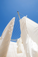 Clothes Drying under a Deep Blue Sky