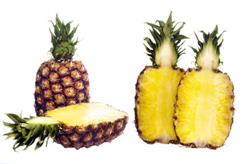 Pineapples isolated on white background