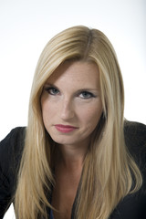 Naklejka premium blonde receptionist